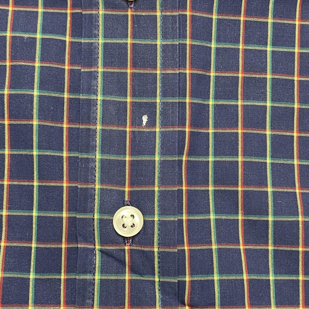 Ralph Lauren Shirt Mens Medium Blue Check Long‎ Sleeve Button Down Pony Logo - Picture 3 of 8